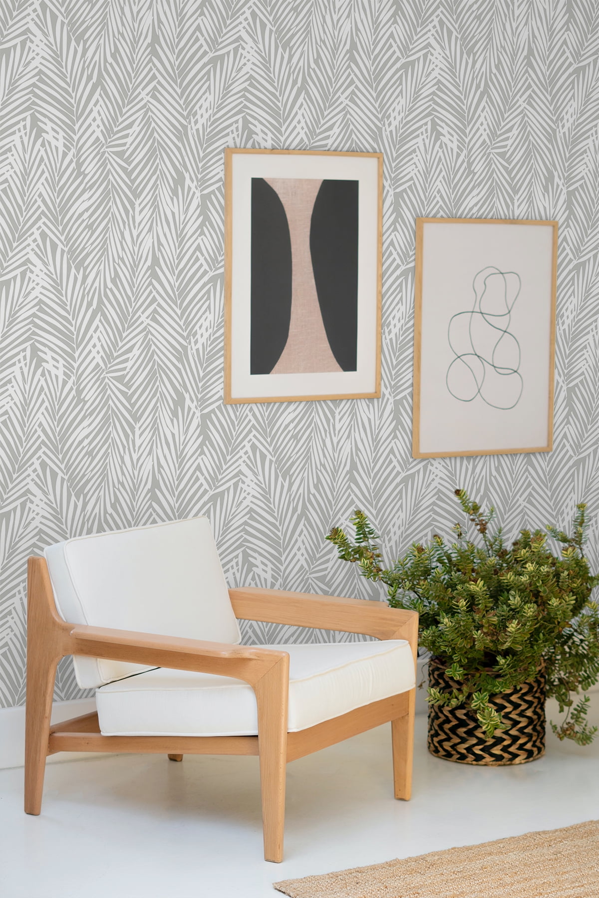Stacy Garcia Home Harbor Grey Mod Palm Peel and Stick Wallpaper