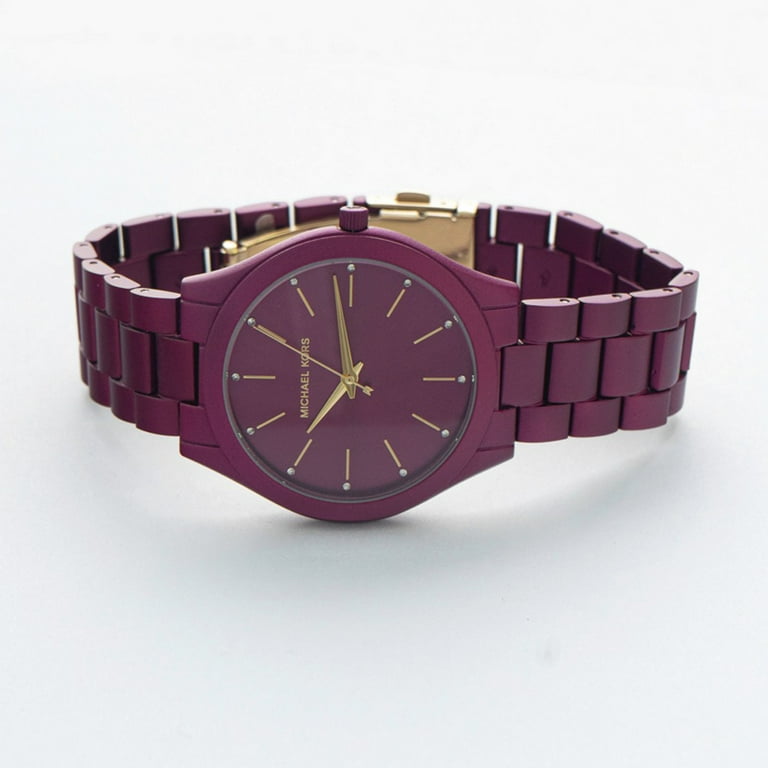 Michael Kors (MK4505) Slim Runway Three-Hand Berry Tone Aluminum