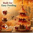thumbnail image 6 of Christmas Tree Bird Feeder Festive Backyard Holiday Decor, Hanging Reinforced Metal Wild Bird Seed Feeder with Star Topper & Bells for Outdoor Garden Porch Maple Leaf Tree Feeder, 6 of 6