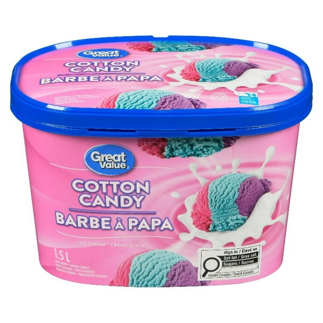 Great Value Cotton Candy Ice Cream in a Tub, 1.5L