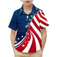 thumbnail image 2 of HAOTAGS 4th of July Shirts for Big Boys American Flag Patriotic Short Sleeve Button Down Shirt Multicolor Size 8 Years, 2 of 9