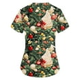 thumbnail image 3 of Garbnen Scrub Tops Christmas Nurse Women Funny Xmas Printed V Neck Short Sleeve Fall Scrub Tops for Women Fitted Nursing Tops with Pocket S-5XL, 3 of 3