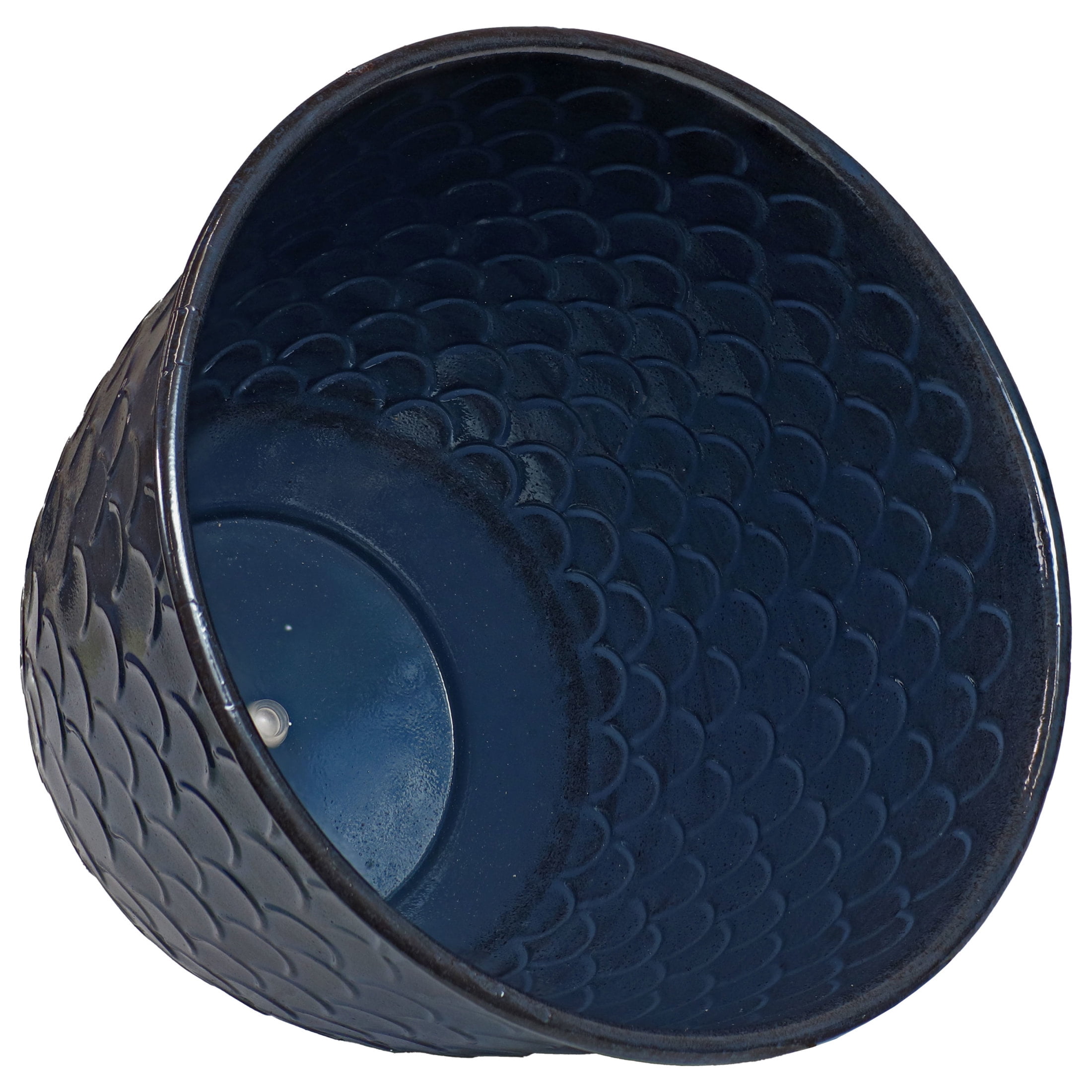 Sunnydaze Dinah 12.5" x 12.5" x 10.75" Round Navy Metal Outdoor Planter Pot 4-Count