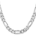 thumbnail image 3 of Diamond2Deal 925 Sterling Silver Rhodium-plated 9 mm Figaro Chain Necklace for Mens 26", 3 of 5