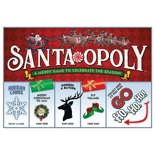 Santa-Opoly Board Game by Late for the Sky, 2-6 Player, Ages 8 & up