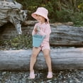 thumbnail image 2 of JAN & JUL Girls' Quick Dry Sun-Hat with Neck Flap for Swimming, Size Adjustable for Babies (Pink Prairie, S: 0-6 Months), 2 of 7