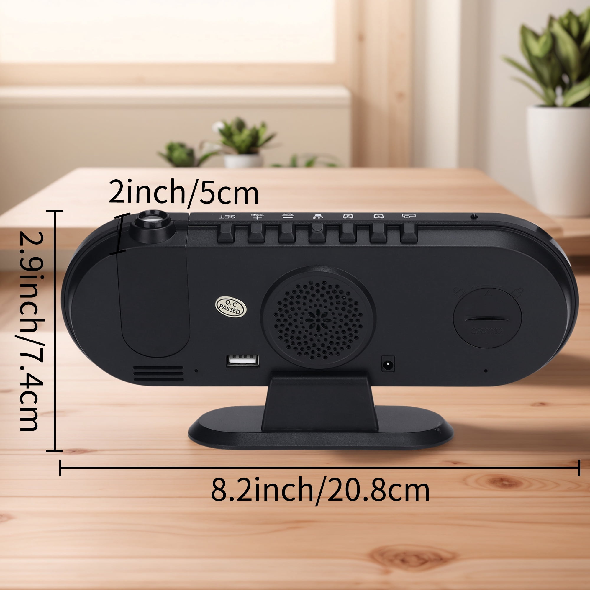 Unique Bargains Projection Alarm Clocks for Deep Sleepers Black Blue