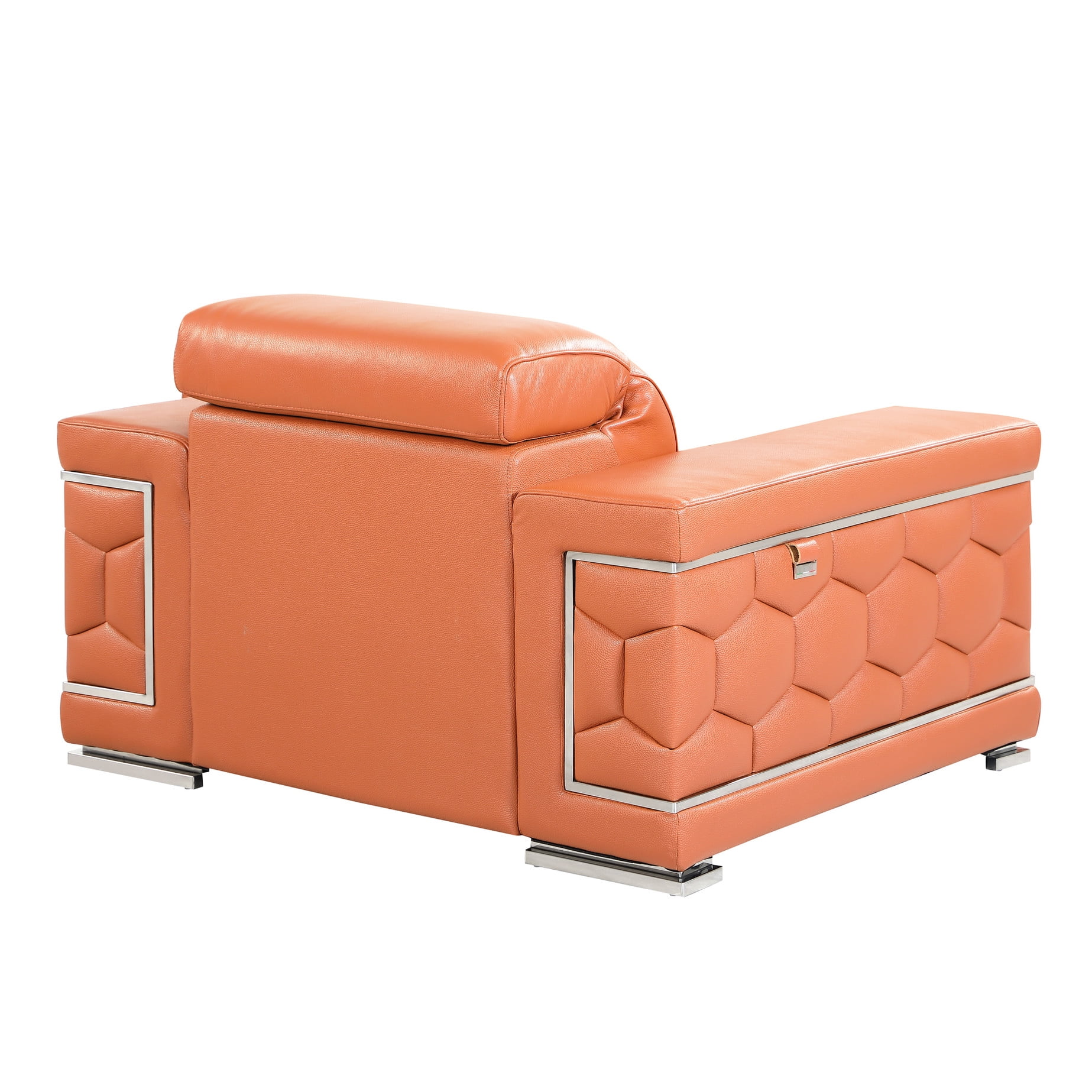 Camel - colored Leather Rocking Chair | Nursery Seating | 3 - layer Foam & Chrome Legs | Addresses Unsteady Rocking
