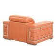 thumbnail image 5 of Camel - colored Leather Rocking Chair | Nursery Seating | 3 - layer Foam & Chrome Legs | Addresses Unsteady Rocking, 5 of 5