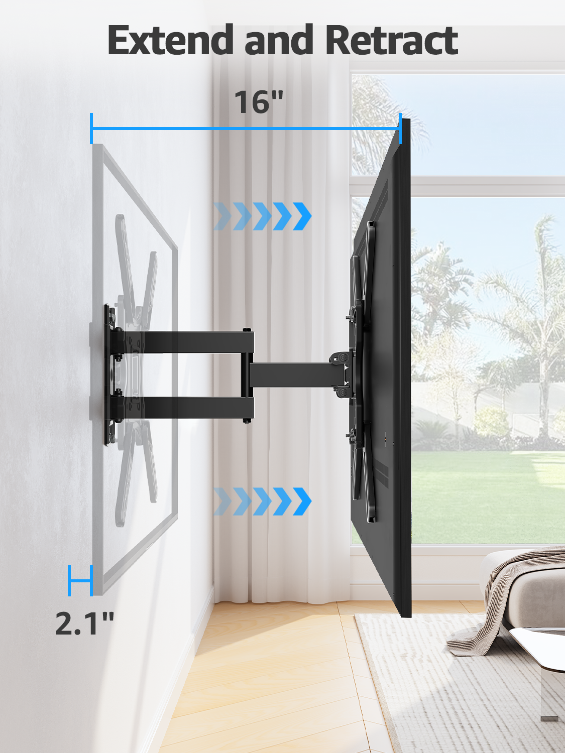 Mount Pro Full Motion TV Wall Mount, 26-65 Inch, 77 lbs photo 2