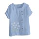 thumbnail image 4 of Túnica de Manga Corta Tops para las Mujeres Océano Pescado Impreso Blusa, Ropa Casual Ver Botón Arriba Camiseta, 4 of 4