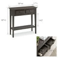 thumbnail image 5 of Leick Home Teegan Solid Wood 2-Drawer Entryway Console Table with Shelf, Smoke Gray, 5 of 20