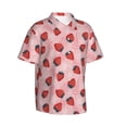 thumbnail image 2 of Uemuo Strawberries Printed Regular Fit Short Sleeve Casual Hawaiian Shirt for Men,Aloha shirt,Tropical shirt,Floral print shirt,Vacation Beach shirt-Large, 2 of 9