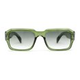 thumbnail image 2 of Hipster Gentlemens Beveled Rectangle Fashion Plastic Sunglasses All Green, 2 of 4
