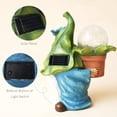thumbnail image 5 of Estatua de gnomo de jardín – Figura de gnomo de resina que lleva orbe mágico con luces LED solares, decoraciones de verano al aire libre para patio, césped, porche, adorno, 5 of 5