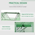 thumbnail image 5 of Outsunny 71" x 55" x 32" Mini Tunnel Greenhouse, Garden Planting Shed, Outdoor Flower Planter Warm House with Zipper Windows and Door, Green, 5 of 9