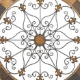 thumbnail image 6 of DecMode Brown Wood Scroll Medallion Home Wall Decor with Metal Fleur-De-Lis Detail, 35" x 1" x 35", 6 of 13