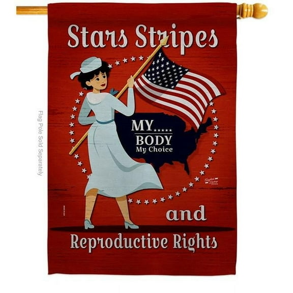 Angeleno Heritage H130397-BO 28 x 40 in. Reproductive Rights Support Feminism Double-Sided Vertical Decorative House Flag