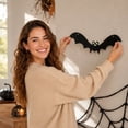 thumbnail image 2 of Miwamany 6 Pcs Halloween Bat Hanging Decorations, Realistic Bat Decorations, Halloween Party Decor for Ceiling Window Porch Classroom Office, 2 of 5