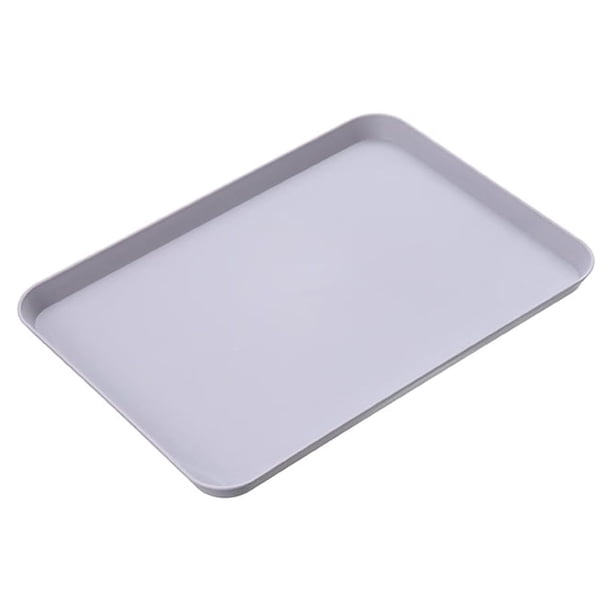 Bearachild La bandeja rectangular plástica versátil del té para la cocina necesita bandejas plásticas rectangulares de la cocina de la bandeja Mostrada pequeño gris