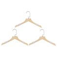 thumbnail image 1 of 3uds B30 Madera Traje Perchas 350mm Longitud Plano Cabeza Antideslizante U-Muescas Cuerda Madera Abrigo Percha con Inoxidable Acero Gancho para Chaqueta Pantalones Camisa, 1 of 7