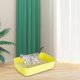 thumbnail image 5 of Caja de arena para gatos con tamiz lateral alto, caja de arena abierta, resistente, duradera y abierta Verde, 5 of 9