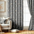 thumbnail image 2 of Vargottam Elegant Bird Pattern Curtains - Set of 2 Blackout Panels, 42 x 108 Inches - Noise Reducing & Energy-Efficient Room Darkening Window/Door Drapes for Modern Home Dcor - Gray, 2 of 9