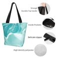 thumbnail image 7 of Cauagu Teal Turquoise 1 Print Canvas Aesthetic Tote Bag for Women Beach Bag Shopping Bags Shoulder Bag Reusable Grocery Bags, 7 of 7