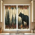 thumbnail image 2 of huayou 2 Pack Printed Kitchen Tier Curtains, 27.56x59.06 Inch Bear Pine Tree Forest Pattern Short Window Curtains, for Indoor Kitchen Cabin Lodge Home Window Decor, 2 of 7