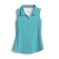 thumbnail image 3 of SCALES Sea Stripes Sleeveless Womens Polo Powder Blue, Large, 3 of 4