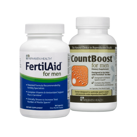 FertilAid for Men and Countboost Combo Fertility Supplements (1 Month (Best Male Fertility Supplements)