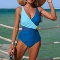 thumbnail image 7 of YueHuiYing Women's Push Up Wrap Front Swimsuit One Piece Tummy Control Bathing Suits Bandeau Support Swimwear, 7 of 7