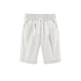 thumbnail image 3 of Babcutegg Girls Cotton Linen Casual Shorts with Pockets Summer Clothes for Kids White Size 10-11, 3 of 8