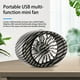 thumbnail image 4 of Ventilador de coche ajustable 360° con 3 velocidades y luces LED de colores | Ventilador silencioso con alimentación USB para coche y hogar | Ventilador multifunción con clip y 5 aspas, 4 of 9