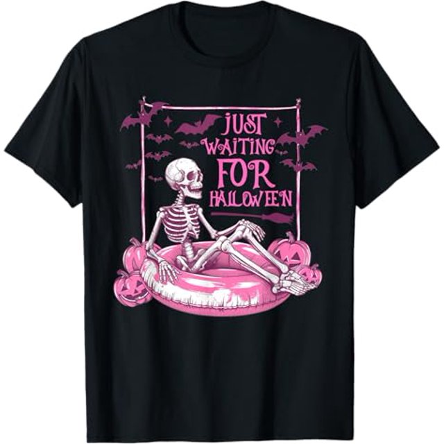 Just Waiting For Halloween Summer Skeleton Pumpkins Top T-Shirt
