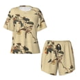 thumbnail image 4 of Picia Vintage Bird Pajamas Sets for Women Soft Short-Sleeved Pjs with Lounge Shorts Two Piece Sleepwear-3X-Large, 4 of 9