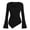 Black, variant on thefmos Women's Round Neck Flare Sleeve Top Long Sleeve Asymmetric Hem Solid Color Blouse Trendy Casual Fall Winter Outfit, Khaki M