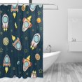 thumbnail image 2 of Coolnut Fire Rocket Bathroom Waterproof Shower Curtain Set Bathtub Curtain with 12 Hooks for Bathroom Decor,Hotel,Room,60x72Inch, 2 of 6