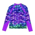 thumbnail image 4 of YUUMIN Swim Top for Girls Tie Dye Upf 50+ Long Sleeve Rash Guard Shirts Swimsuit Tanks Sun Cover Up Purple 16, 4 of 5