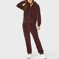 thumbnail image 2 of Dealovy Fleece Jumpsuits Pajamas for Women Plus Size Sherpa Fuzzy Zip up Onesie Sleepwear Hoodies Romper, 2 of 6