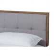 thumbnail image 4 of Wholesale Interiors Alke Queen Size Biscuit Tufted Mid-Century Modern Platform Bed, Walnut, 4 of 6