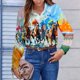 thumbnail image 5 of TaTaai Women Long Sleeve Collared Printed Shirt Casual Button Down Blouse Ladies Weekend Outdoor Vacation Wear Soft Comfortable Non See Through Versatile Stylish Top Gift, 5 of 6