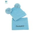 thumbnail image 5 of Deago 2Pcs Newborn Kids Baby Boy Girl Pompom Hat Winter Warm Knit Bobble Beanie Cap Scarf Set (Blue), 5 of 8