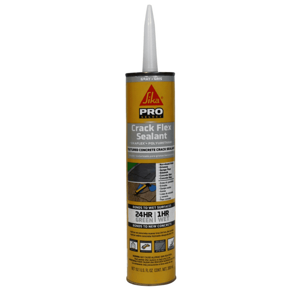 Sikaflex Crack Flex Sealant, Gray, High performance, textured polyurethane sealant, self-leveling, sealant for sealing horizontal cracks, 10.1 fl. Oz (Pack of 1)