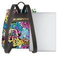 thumbnail image 3 of Cartoon Street Doodle Leather Backpack for Women - Funky Graffiti Eyeball & BMX Print Bag, 3 of 4