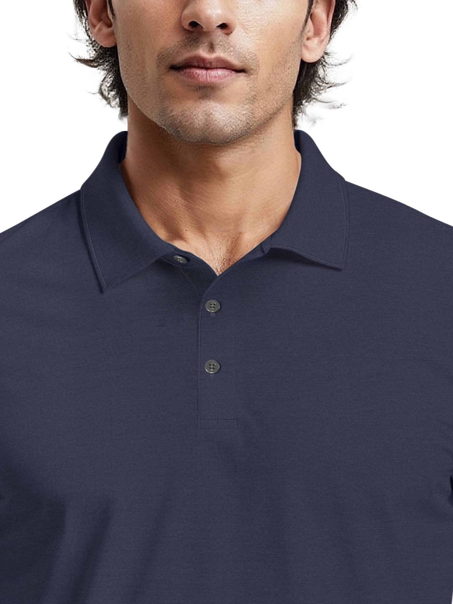 Ben Hogan Men's & Big Men's Performance Long Sleeve Heather Stripe Polo – Moisture Wicking, Easy Care, S-5XL