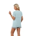 thumbnail image 5 of Ronuti Womens Tshirts Short Sleeve Fashion Shirts Summer Tops Fashion Womens Clothes Womens Striped Tshirt, 5 of 8