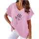 thumbnail image 1 of Camisetas de Cuello en V Mujeres Impresas Manga Corta Camiseta Casual, Ligera Y Básica de las Mujeres Camisetas Casuales, 1 of 4