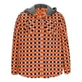 thumbnail image 3 of USNSM Men's Flannel Hoodie Shirts Casual Color Blocked Button Down Plaid Shirt Jackets for Men Long Sleeve Stylish Hooded with Pocket Orange L, 3 of 5