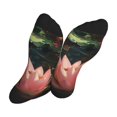 thumbnail image 5 of Xecao Cute Kitten Water Lilies Print Crew Socks for Men and Women, Men's Soft Moisture-wicking Sock, 5 of 7